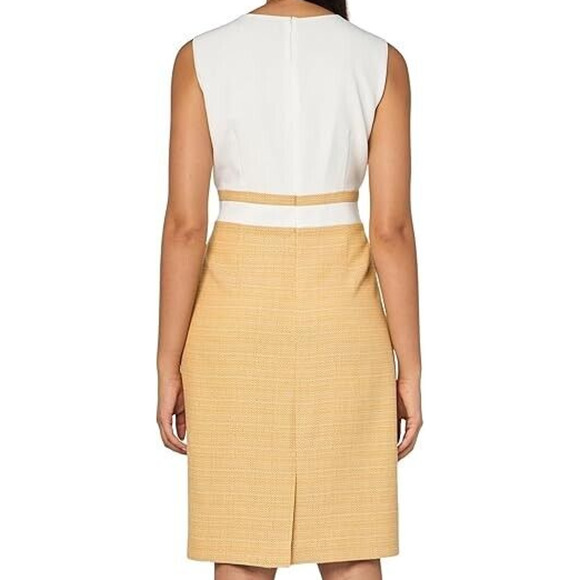 Kasper Tweed Skirt Sheath Dress (Size 12)Neutral Casual Minimal Elegant Chic NWT - Picture 2 of 7